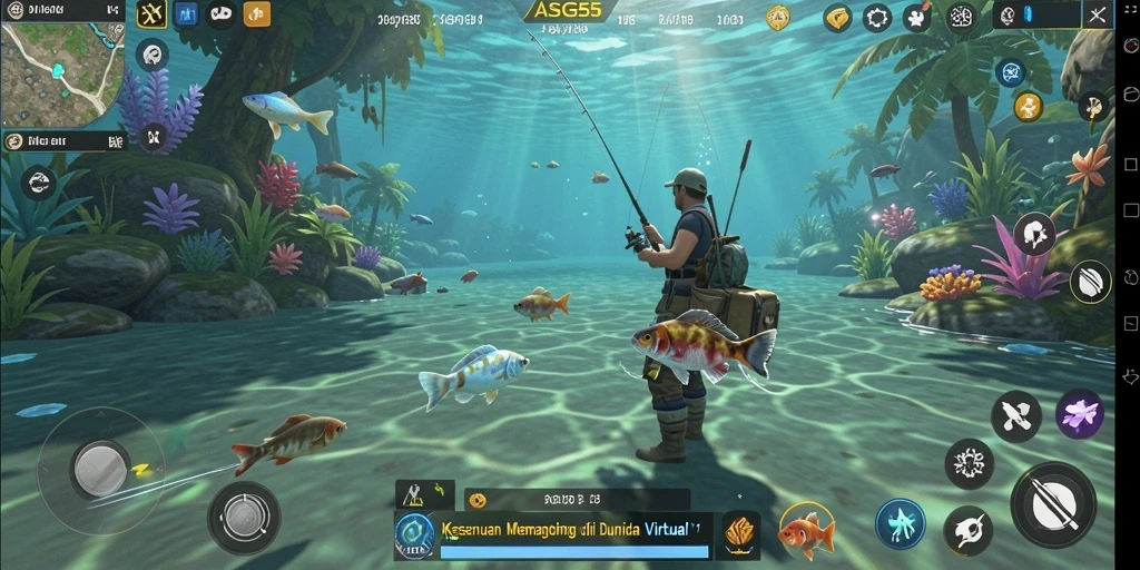Gameplay ASG55 yang menampilkan pengalaman memancing yang mendalam.