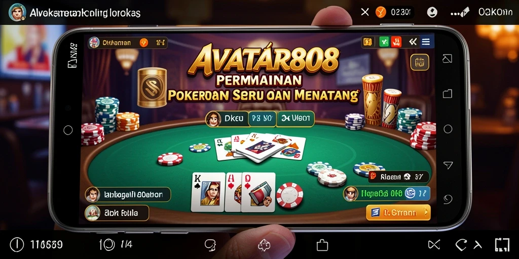 Tampilan gameplay seru dari permainan Poker AVATAR808.