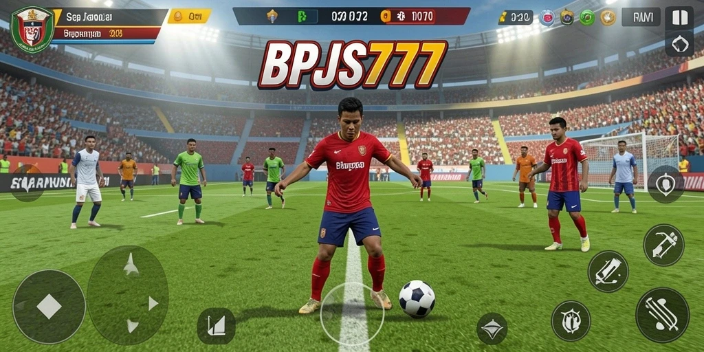 Tampilan gameplay menarik dalam game sepak bola BPJS777 yang membuat pemain terlibat.