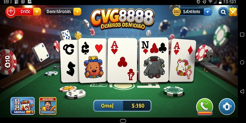 Screenshot gameplay CVG8888 menampilkan permainan domino yang menarik.