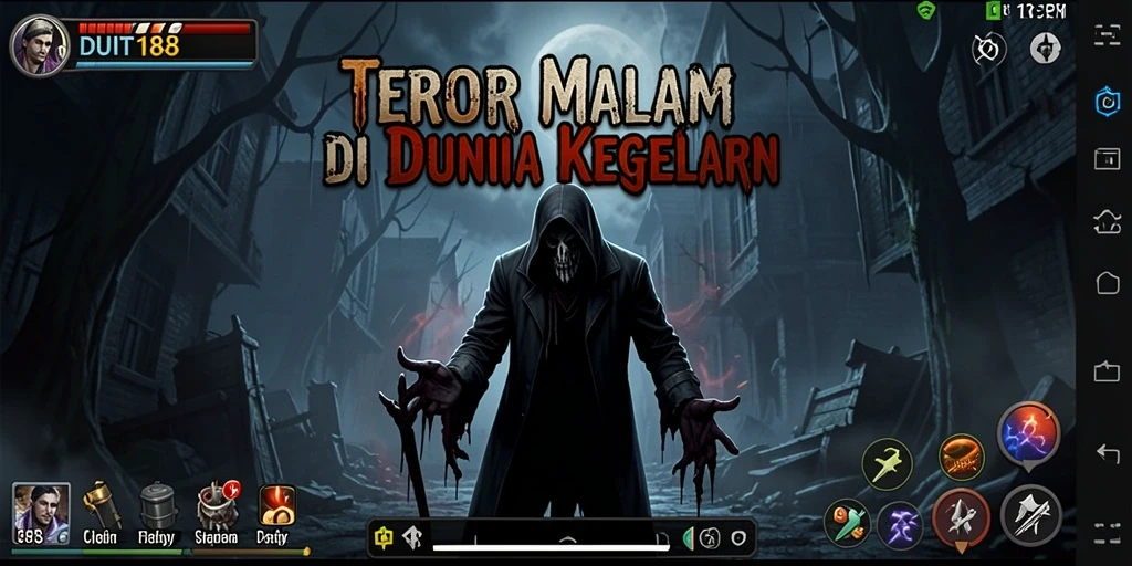 Screenshot gameplay DUIT188 dengan suasana horor yang mencekam.