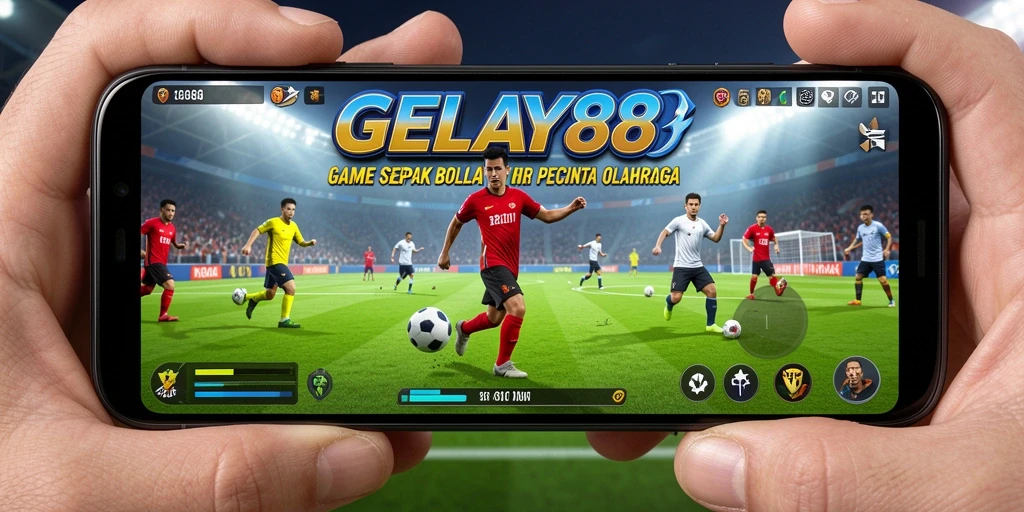 Tampilan gameplay yang menegangkan dari permainan sepak bola.