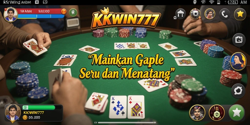 Tampilan gameplay KKWIN777 yang seru dan menantang dalam permainan Gaple.