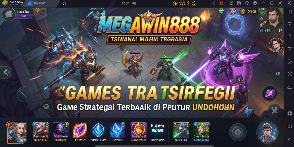 Tampilan gameplay MEGAWIN888 yang menakjubkan dengan pertempuran intens.