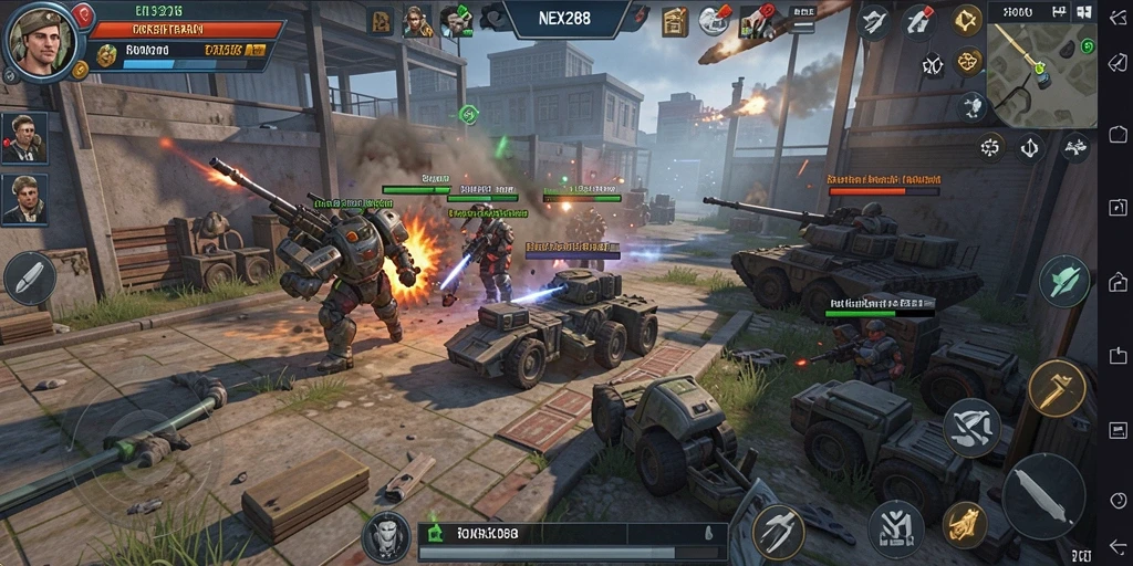 Tangkapan layar gameplay NEX288 menampilkan aksi strategi yang mendebarkan.