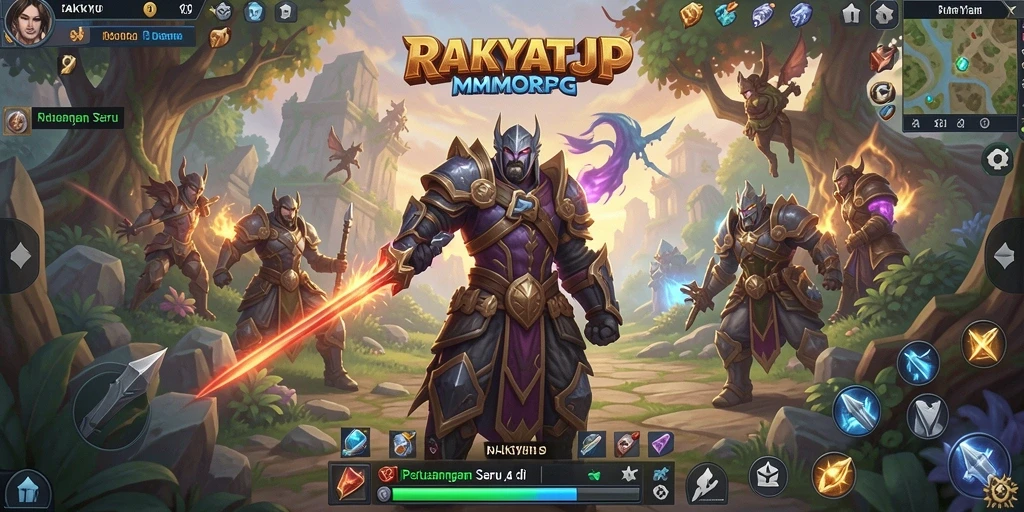 Screenshot gameplay RAKYATJP dengan petualangan seru di dunia MMORPG.