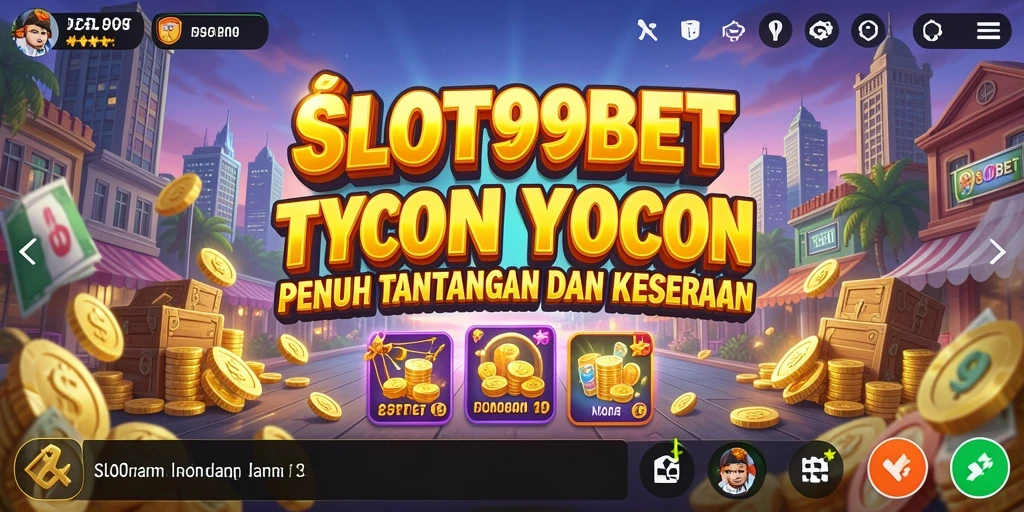 Screenshot utama SLOT99BET menampilkan momen seru dalam gameplay Tycoon.