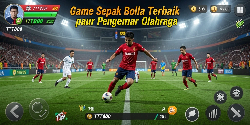 Tampilan gameplay TTT888 yang menarik dengan berbagai aksi sepak bola.